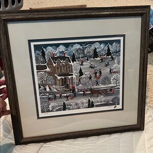 Winter Fun California Artist M.A. Rugh Ann Baker Mrs. B Print  62/950 1985